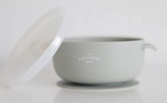 Suction Bowl with Lid- Sage