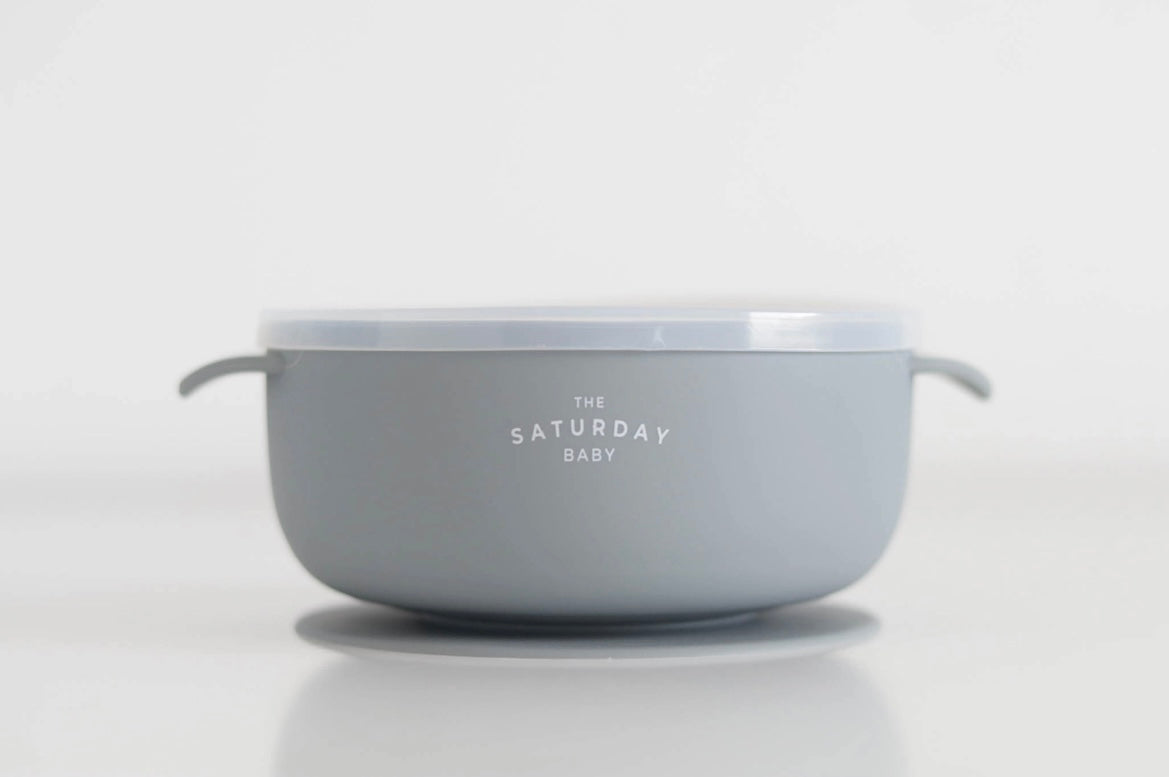 Suction Bowl with Lid - Sky